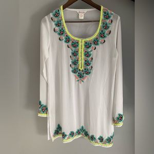 Lucky & Coco shear beaded top, like new, never worn.